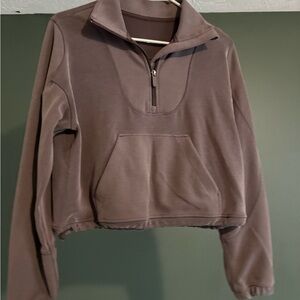 Lululemon Brown Brushed Softstreame Half Zip
